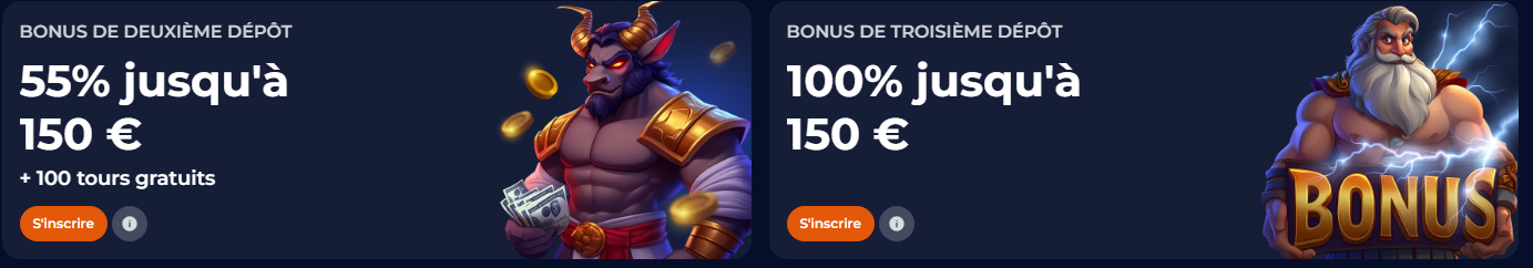Bonus sul secondo deposito Nine Casino