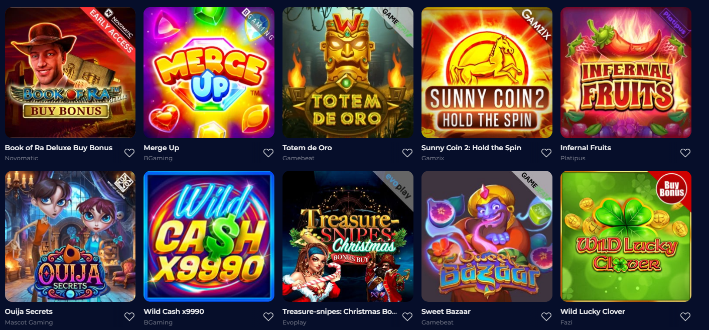 Giochi originali Nine casinò