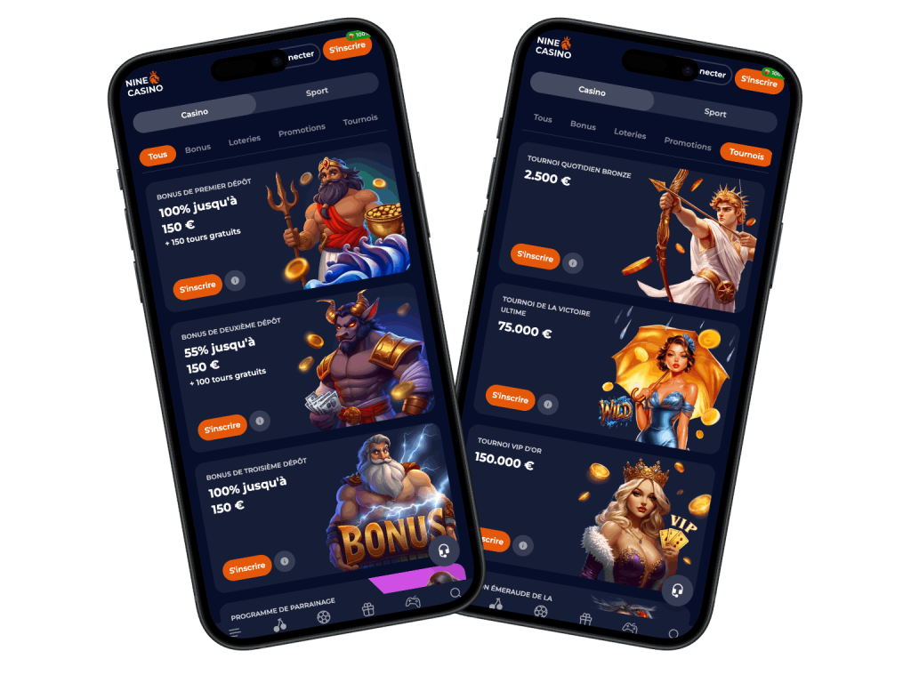 applicazione mobile di Nine Casino