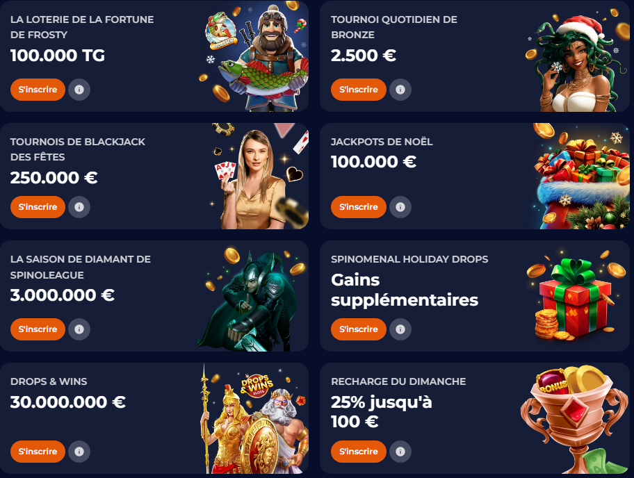 Tornei di BlackJack delle festività di Nine casino